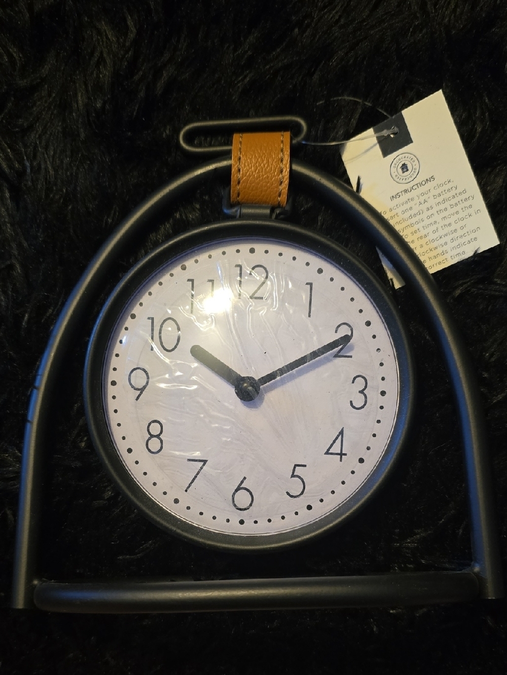 Black & Tan Tabletop Clock
